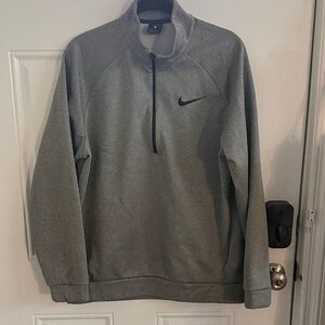 Nike Dri-Fit Heather Gray Pullover with Black Swoosh